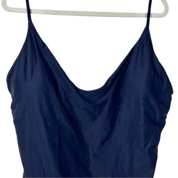 J. Crew Navy Blue Scoop Neck One Piece Swimsuit - Size 24 NWT - Picture 5 of 12